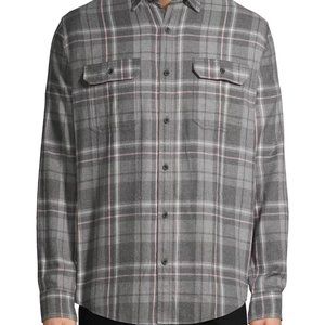 GEORGE Warm Grey and Pink Flannel Button Up